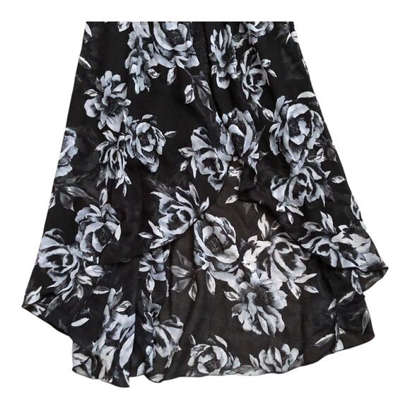 Xtraordinary Girls 8 High Low Formal Dress Black Lace Floral Rhinestone Waist - Picture 6 of 8